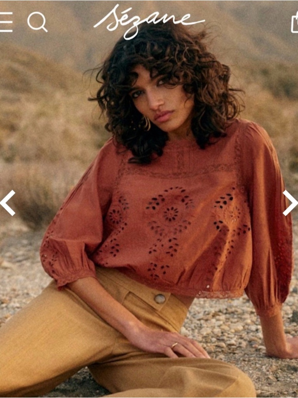 Sézane Enea Terracotta blouse size 40
